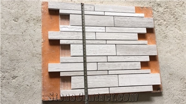 Honed White Oak Marble Mosaic Brick Tile