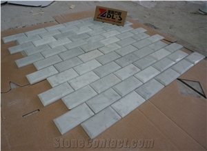 Italy Carrara White Marble Brick Mosaic Tiles