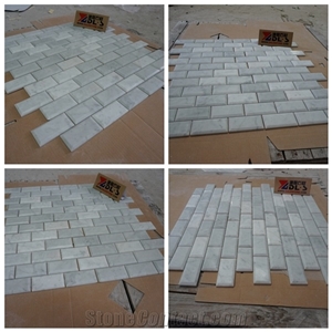 Italy Carrara White Marble Brick Mosaic Tiles