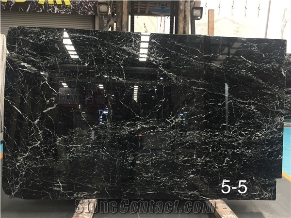China Nero Marquina Marble Slab and Tile for Interior