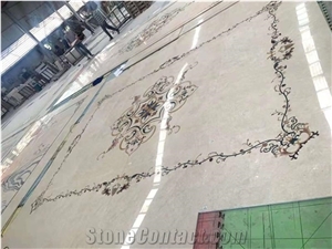 Customized Design Of Water Jet Medallion with Natural Marble