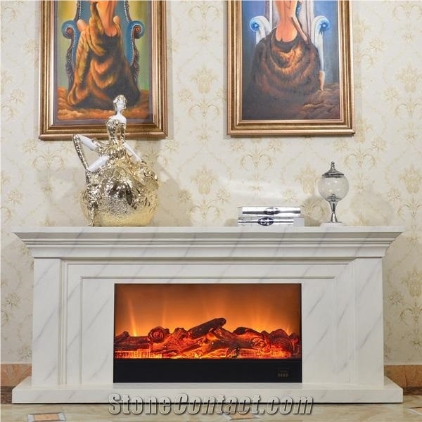 Customized Fireplace with Natural Marble for Home Decoration