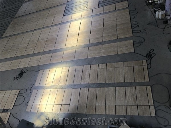 Customized Tile Natural Beige Travertine for Wall Cladding