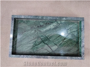 Green Marble Craft Honed Rectangle Towel Tray Hotel Design