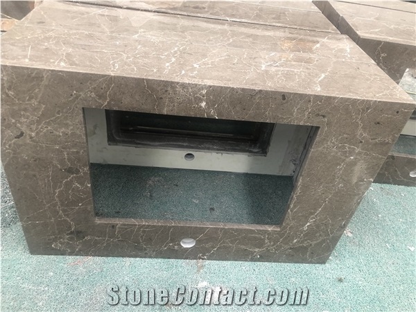 High Quality Amber Grey Marble Vanity Top for Project