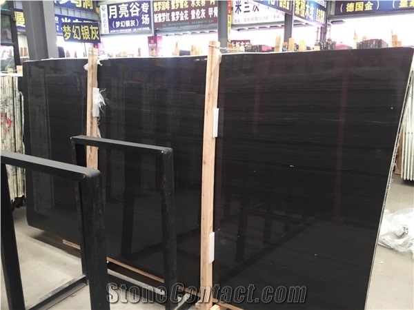 High Quality Natural Stone China Black Wood Marble