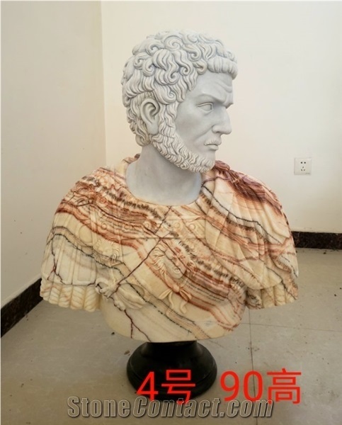 Marble Human Statue Man Male Portrait Sculpture
