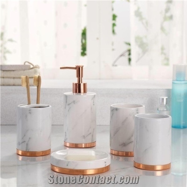 Marble Set Soap Dish Premium Dispenser Bathroom Accessories