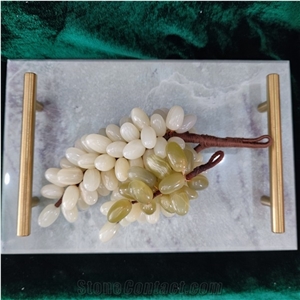 Marble Stone Rectangle Hotel Home Kitchen Serving Tray Plate