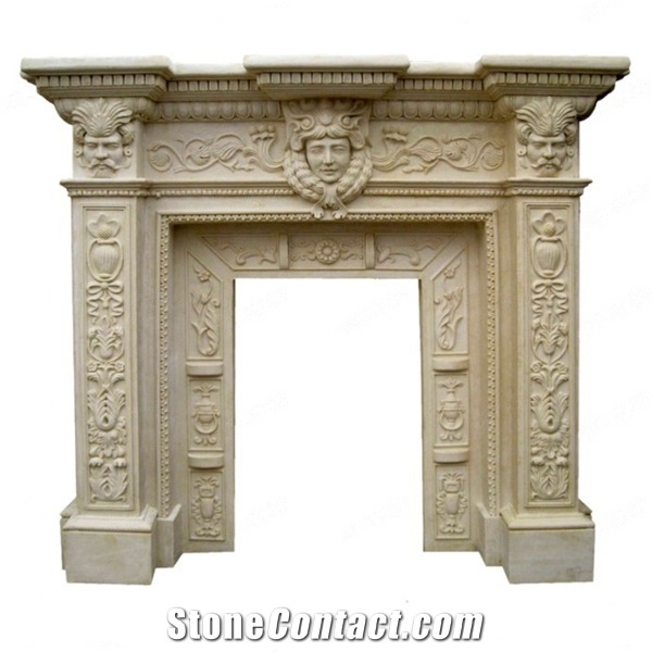 Natural China Customized Sandstone Fireplace Interior Dec.