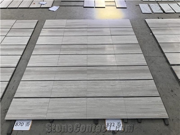 Natural China Wooden White Marble Tiles for Fool and Walling