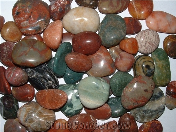 Natural Pebble Stone Mixed Color Cobblestone Outdoor Decor