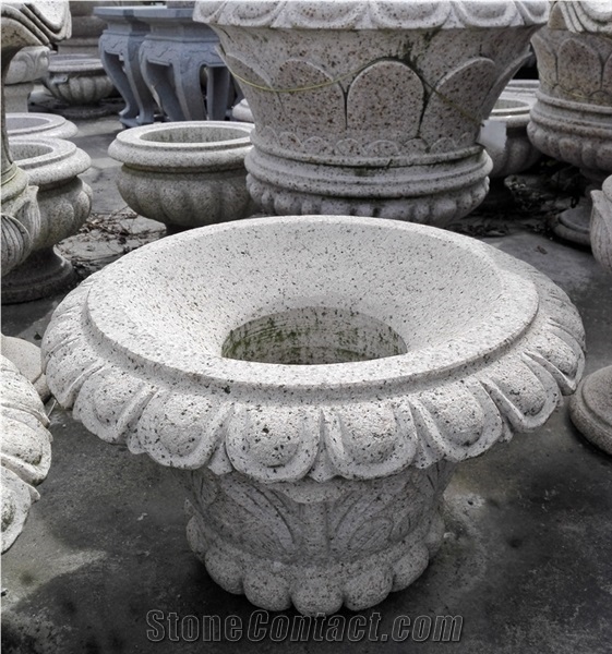Natural Stone China Granite Flowerpot with Customized Design