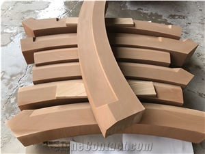 Natural Yellow Wooden Sandstone Customized Design for Wall