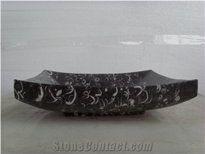 New Arrivals Black Fossil Ancient Marble Sinks Basin
