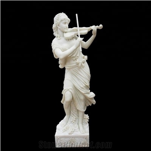 Pure White Marble Human Statue Lady Women Sculpture