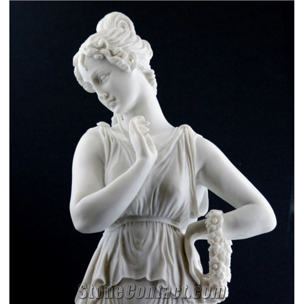 Pure White Marble Human Statue Lady Women Sculpture