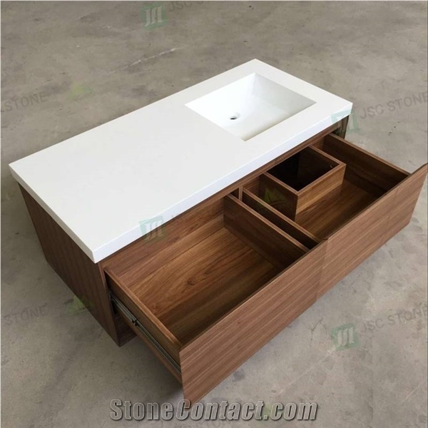 White Acrylic Solid Surface Sinks for Kitchen and Bathroom