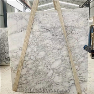 Chinese Arabescato White Marble Book Match Slabs