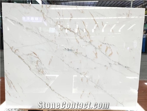 Columbia White Twill with Black Vein Marble Slabs