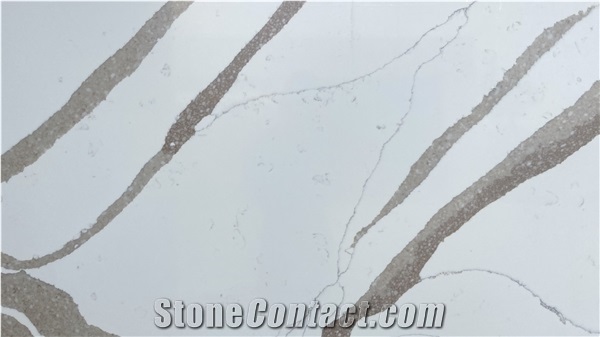 Calacatta Gold White 8879 Quartz Artificial Stone Slabs