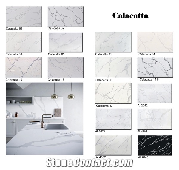 China Carrara White Quartz Slabs