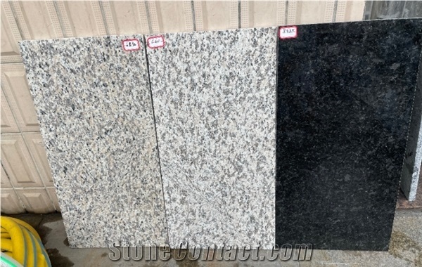 China Cheaper Yellow /Black/Grey Granite Tiles