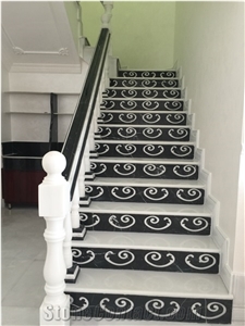 China Pure White Marble Stair Steps Tread Riser