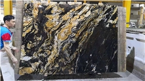 Luxury Cosmic Gold Titanium Granite Slab & Tile