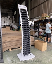 Quartz Stone Tower Display Rack For Showroom