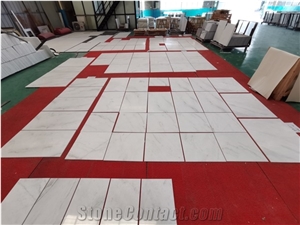 China Colored Glaze White Marble Polished Floor Tiles