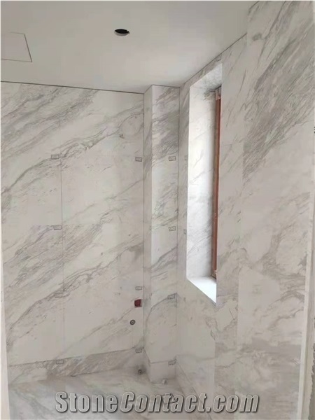 Greece Volakas White Marble Polished Stair Treads