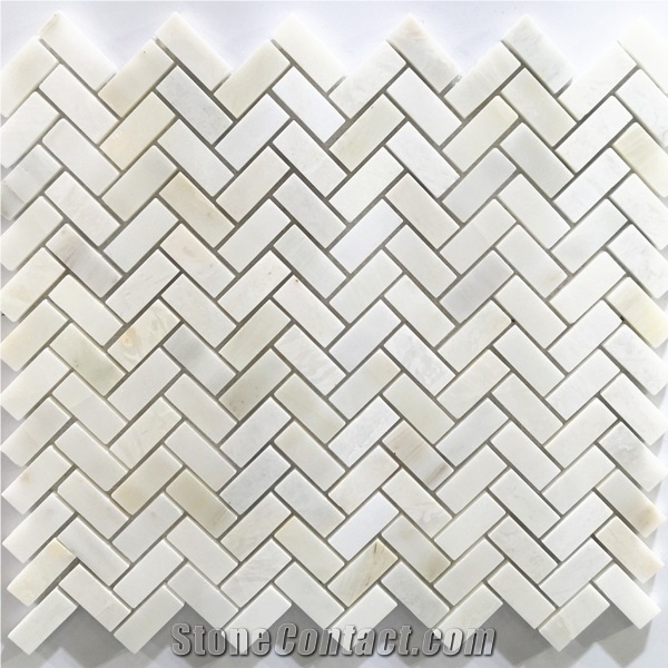 White Marble Mosaic Tiles Brick Tile