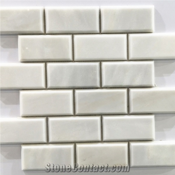 White Marble Mosaic Tiles Brick Tile