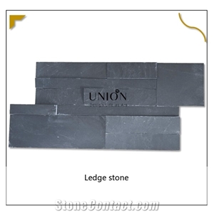 Black-Cultured Slate Format 18x35 Panel Stone for Wall Decor
