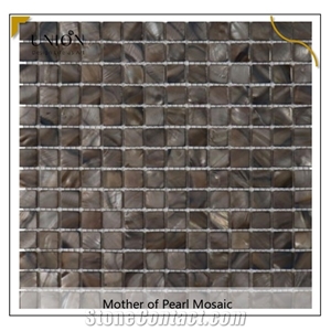 Brown Dyed Natural Shell Mother Of Pearl Square Mosaic Tiles