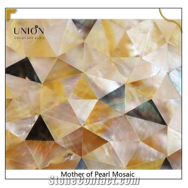 China Yellow Pearl Shell Mosaic Artificial Collage Mosaic