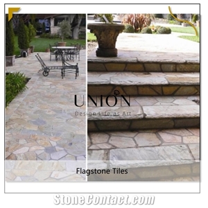 Chinese Natural Beige Flagstone Slate-Patio Floor Wall Tiles