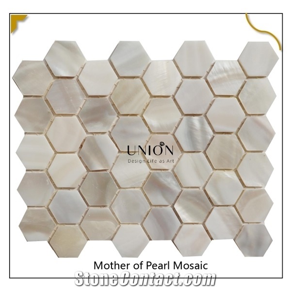 Cream White Dimond Mother Of Pearl Shell Mosaic for Wall Dec