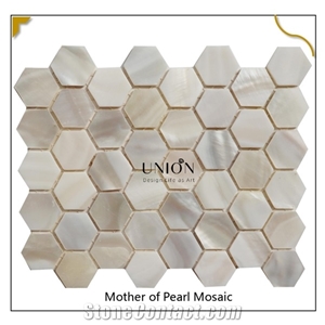 Cream White Dimond Mother Of Pearl Shell Mosaic for Wall Dec