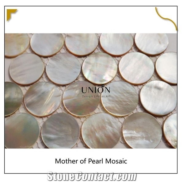 Deep Sea Cream Yellow Pearl Penny Round Mosaic Wall Tile