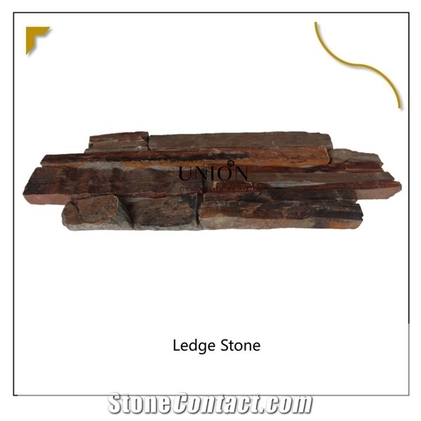 Multicolor Ledge Stone Back Mesh Traditional Shape Panel