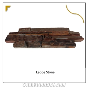 Multicolor Ledge Stone Back Mesh Traditional Shape Panel