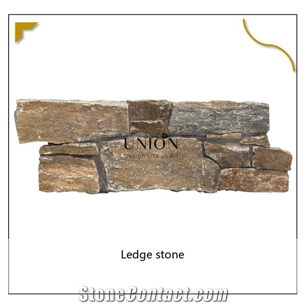 Natural Ledge Rusty Quartzite Cement Wall Ledge Stone Cp005