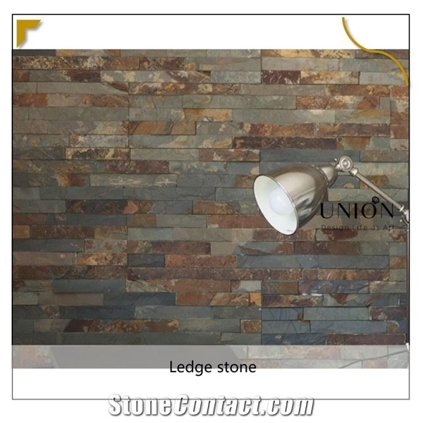 Natural Multicolor Rusty Ledge Stone Panel Building Material