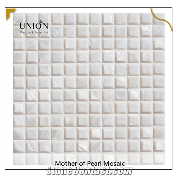 Natural Square 3d Cube Pearl Of Seashell Mosaic Decoration