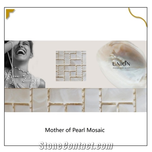 Natural White Mother Pearl Staggered Shape Brick Mosaic Tile