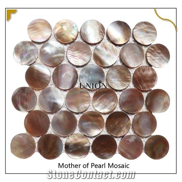 New Design Penguin Seamless Seashell Pearl Round Mosaic Tile