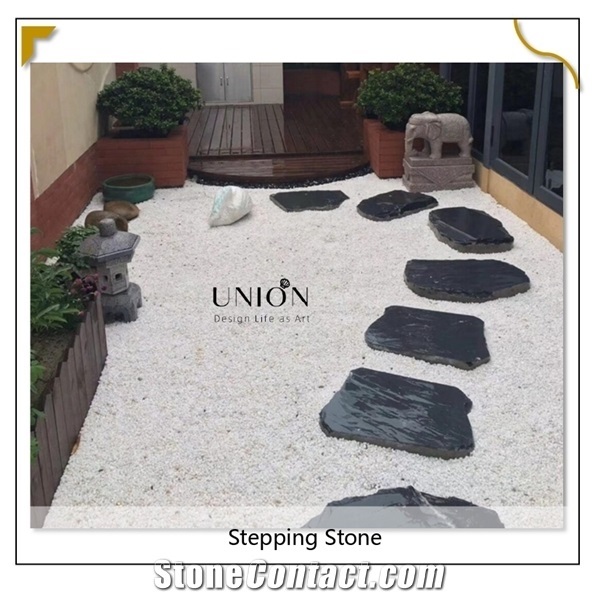 Outdoor Paving Black Natural Surface Round Stepping Stone