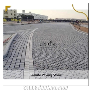 Parking Stones Yellow Cobble Stone Granite Pavers Flamed